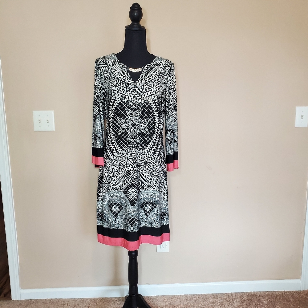 Vintage Geometric Black & White  Dress